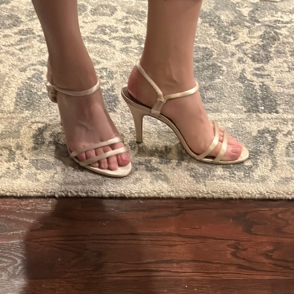 Calvin Klein Blush Strappy Silk Heels - Picture 1 of 5